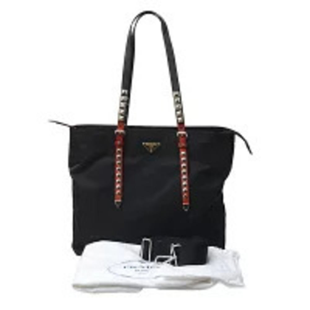 Prada Tote Bag Shoulder Studded Black - Picture 9 of 9